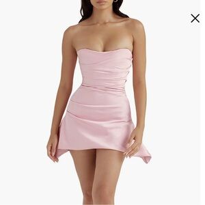 House of CB Jasmine Strapless Satin Corset Dress XS
